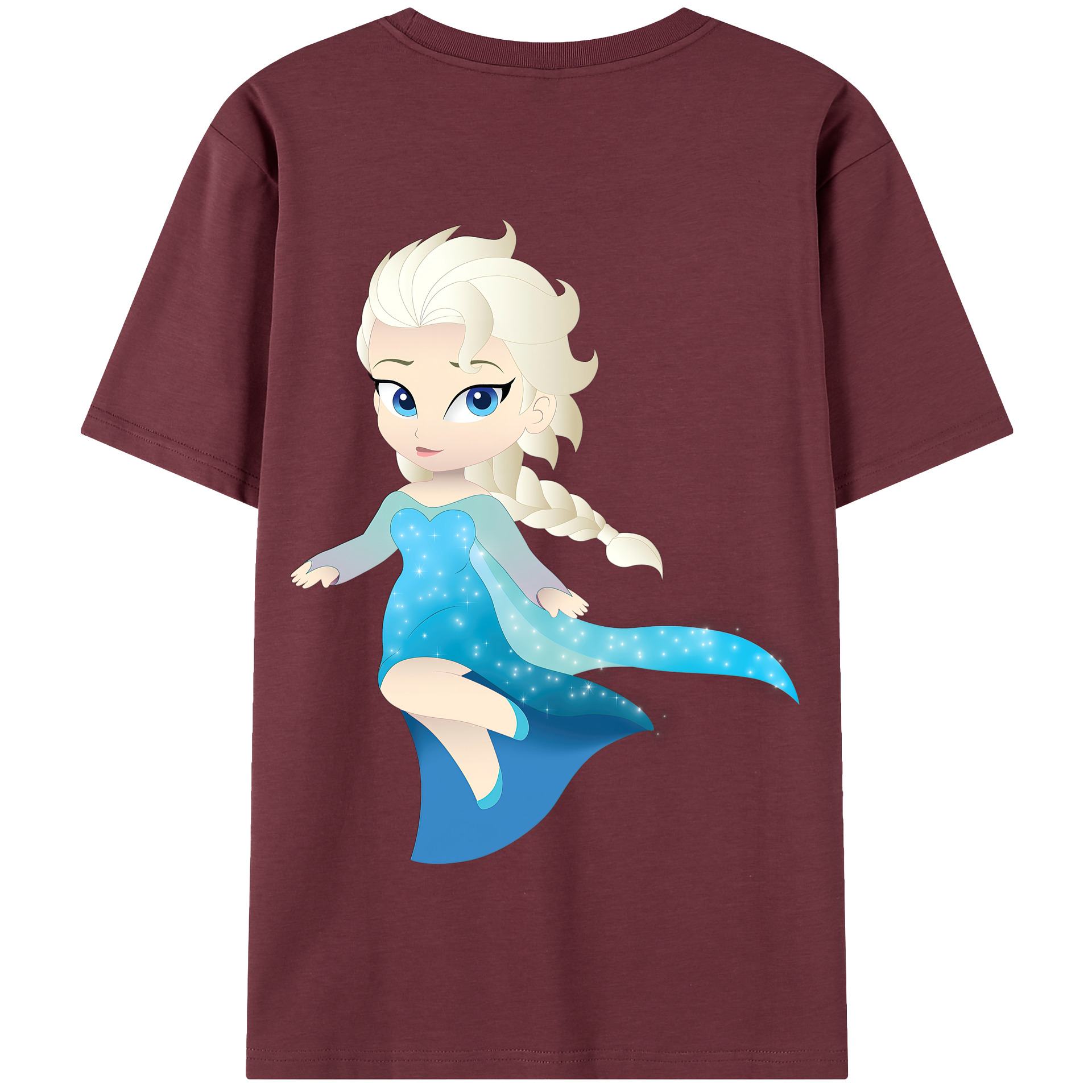 （画像用） アナと雪の女王 アンナ エルサ Frozen Anna Elsa 綿100％半袖Tシャツ（背面プリント）